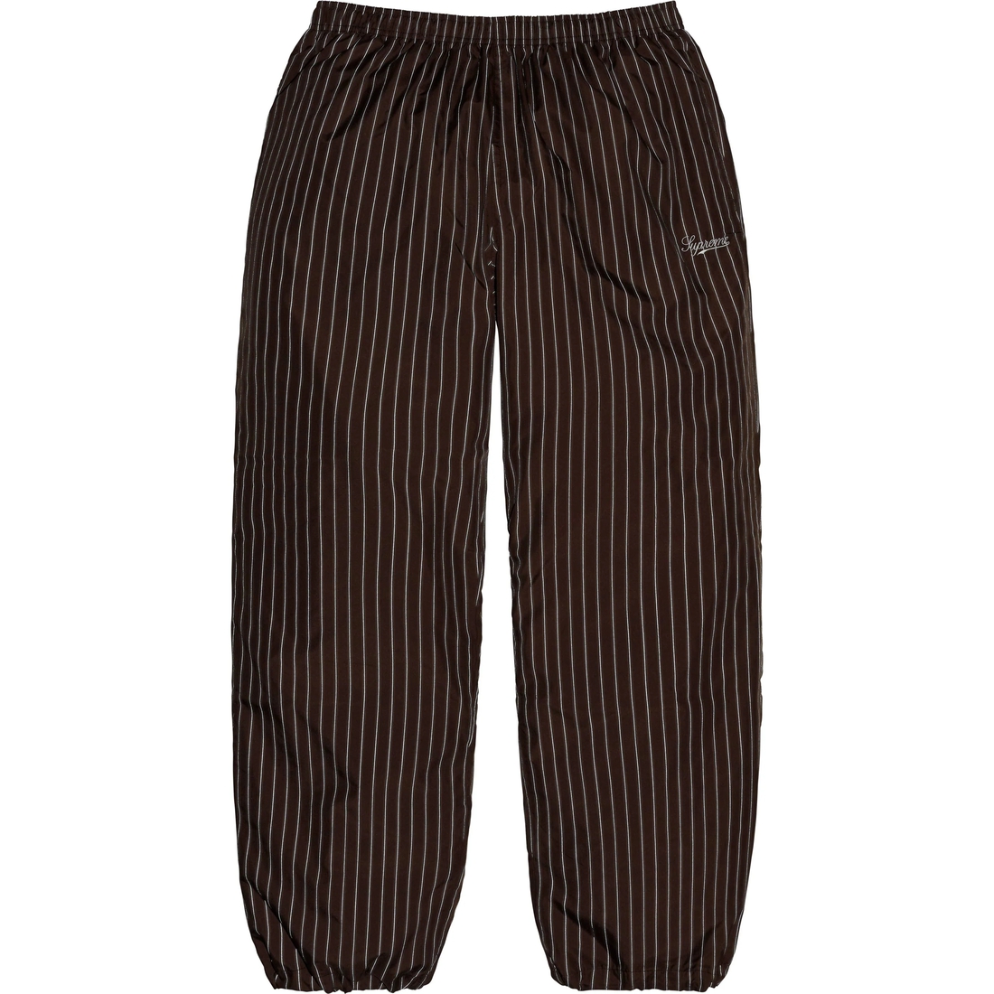Supreme Reflective Pinstripe Track Pant (FW24) - Brown - $148
