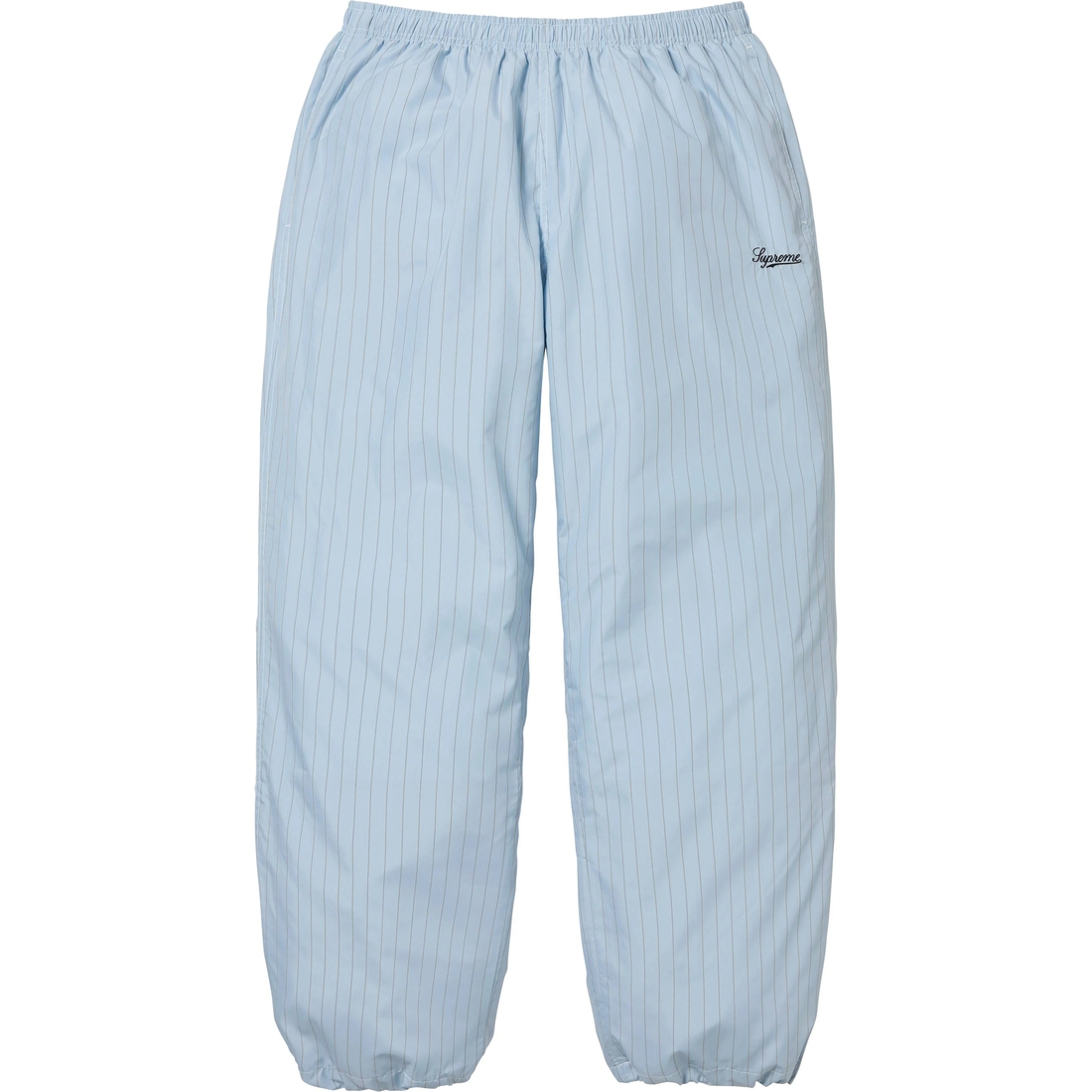 Supreme Reflective Pinstripe Track Pant (FW24) - Light Blue - $148