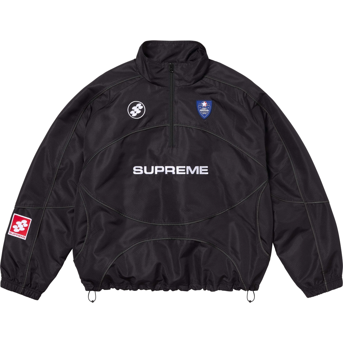 Supreme Reflective Piping Pullover (FW24) - Black - $178