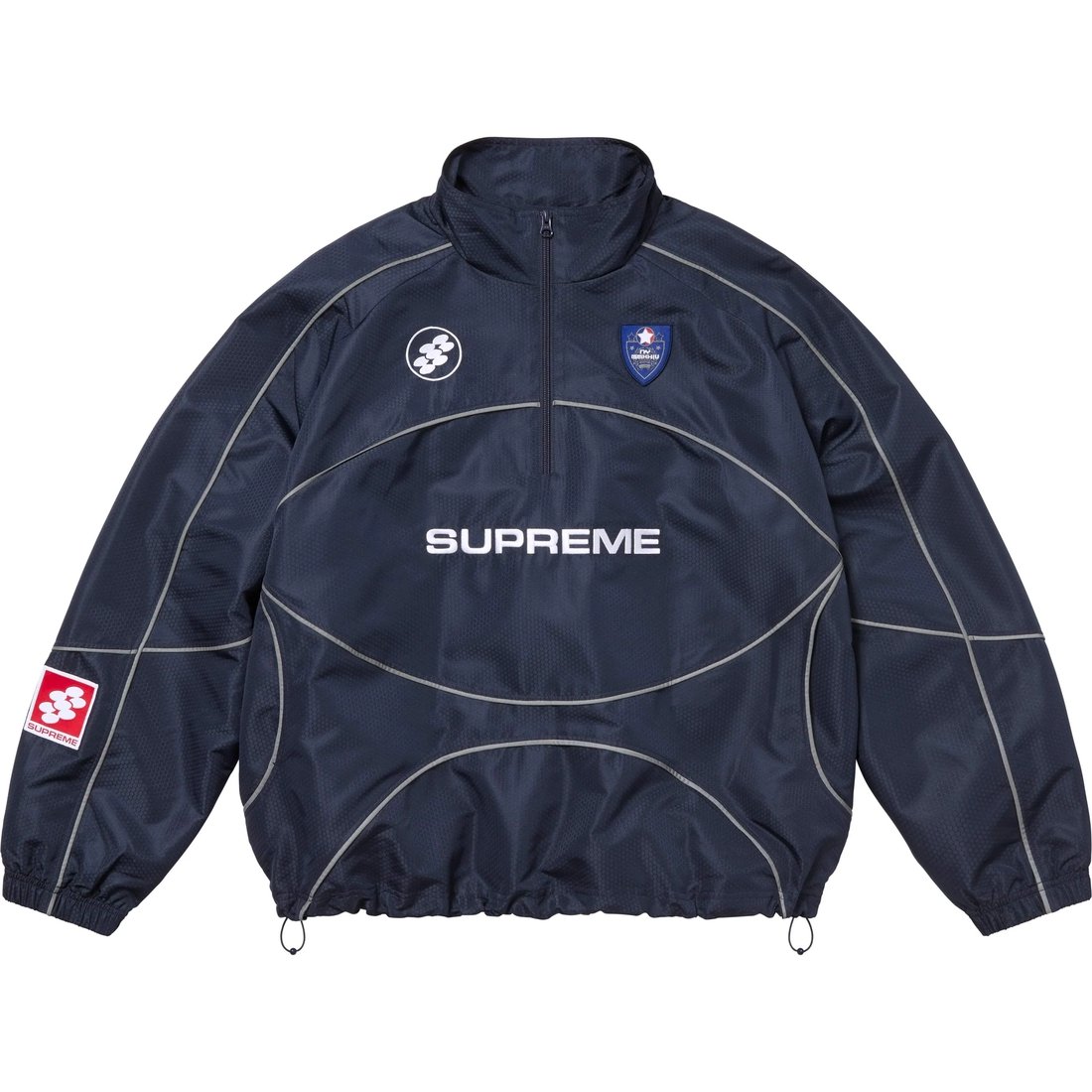 Supreme Reflective Piping Pullover (FW24) - Navy - $178