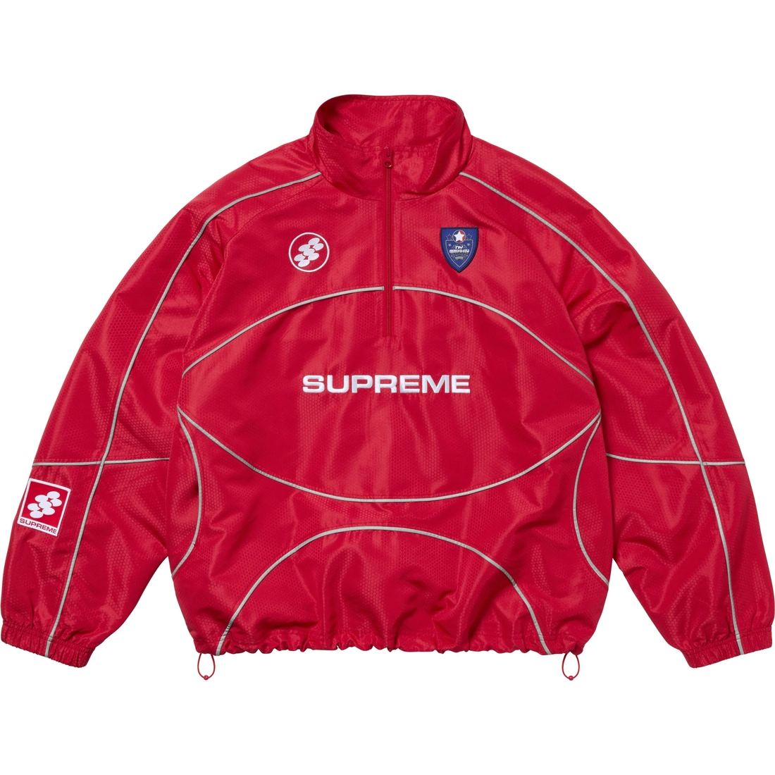 Supreme Reflective Piping Pullover (FW24) - Red - $178