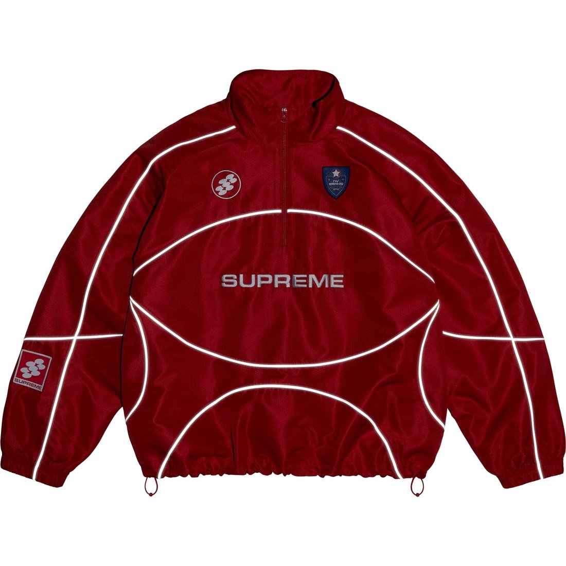 Supreme Reflective Piping Pullover (FW24) - Red - $178