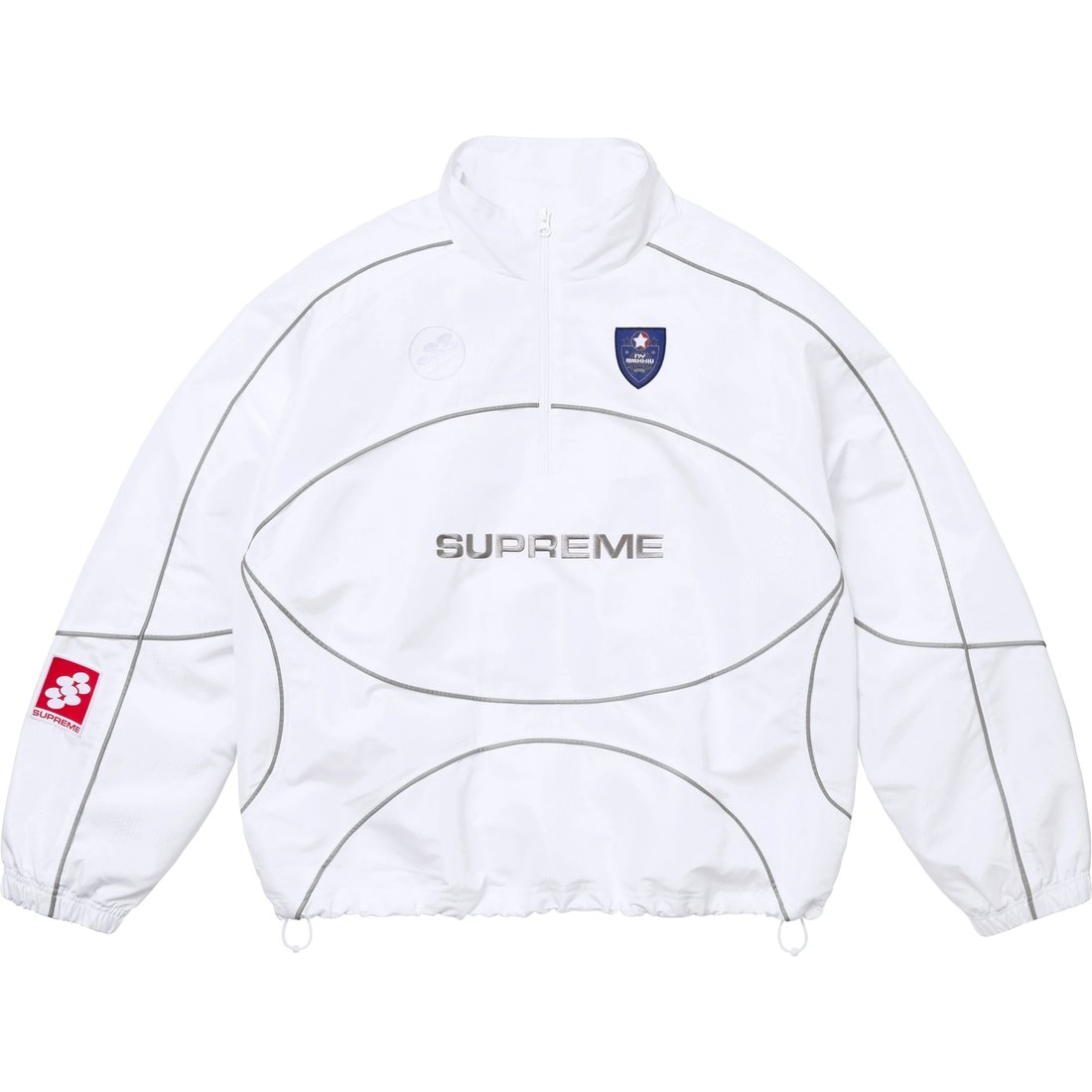 Supreme Reflective Piping Pullover (FW24) - White - $178