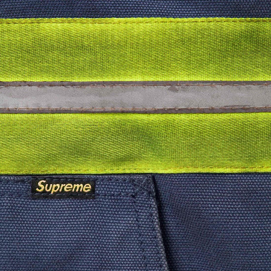 Supreme Reflective Stripe Hooded Work Jacket (FW24) - Navy - $328