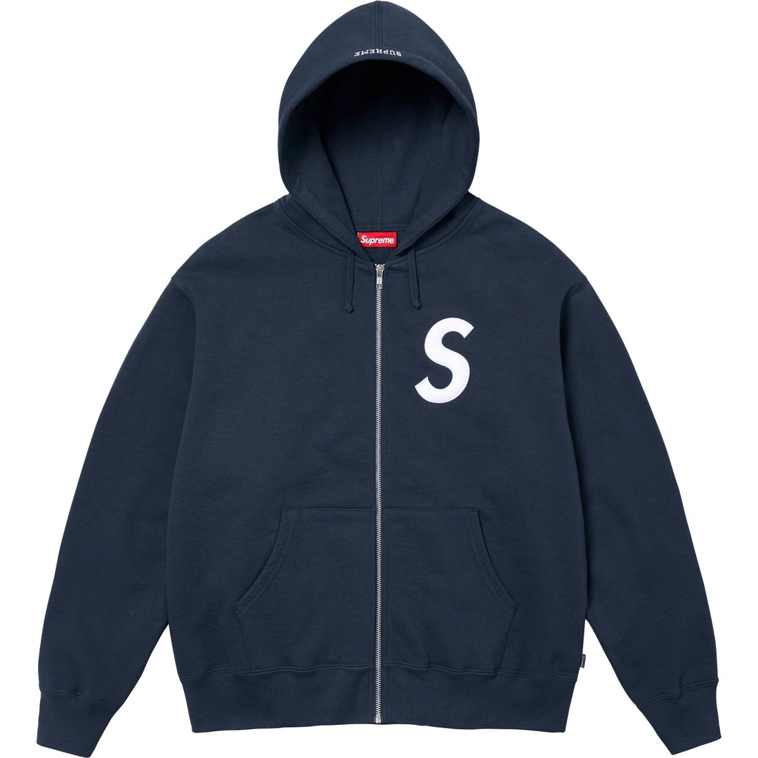 Supreme S Logo Zip Up Hooded Sweatshirt (FW24) - Navy - $168