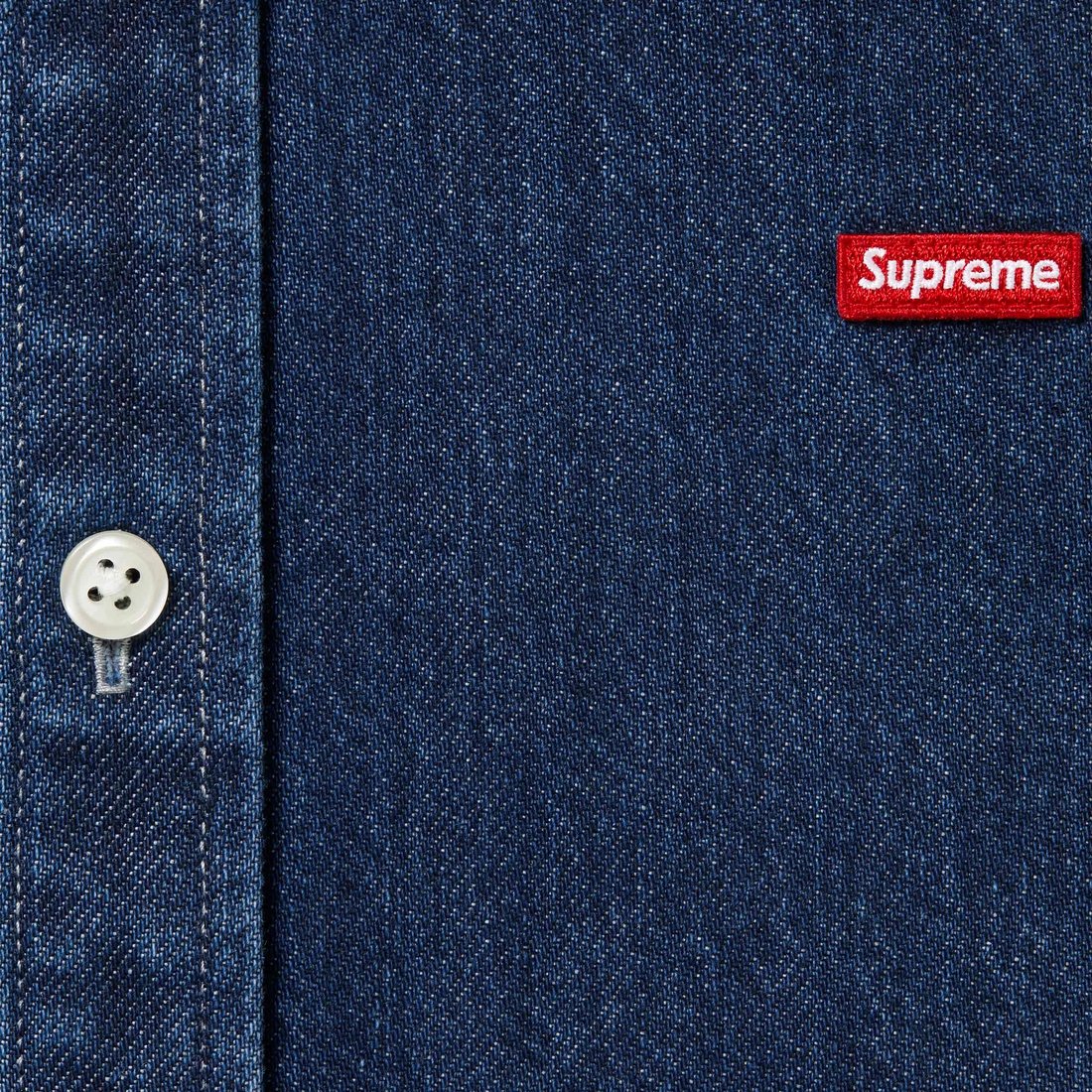 Supreme Small Box Shirt (FW24) - Rinsed Denim - $138