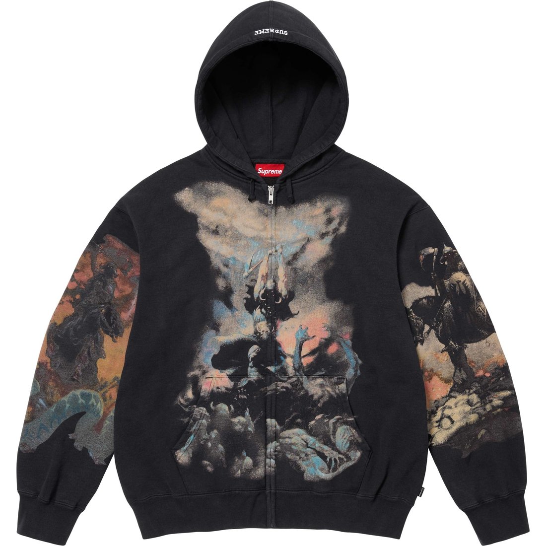 Supreme Supreme Frank Frazetta Zip Up Hooded Sweatshirt (FW24) - Black - $198