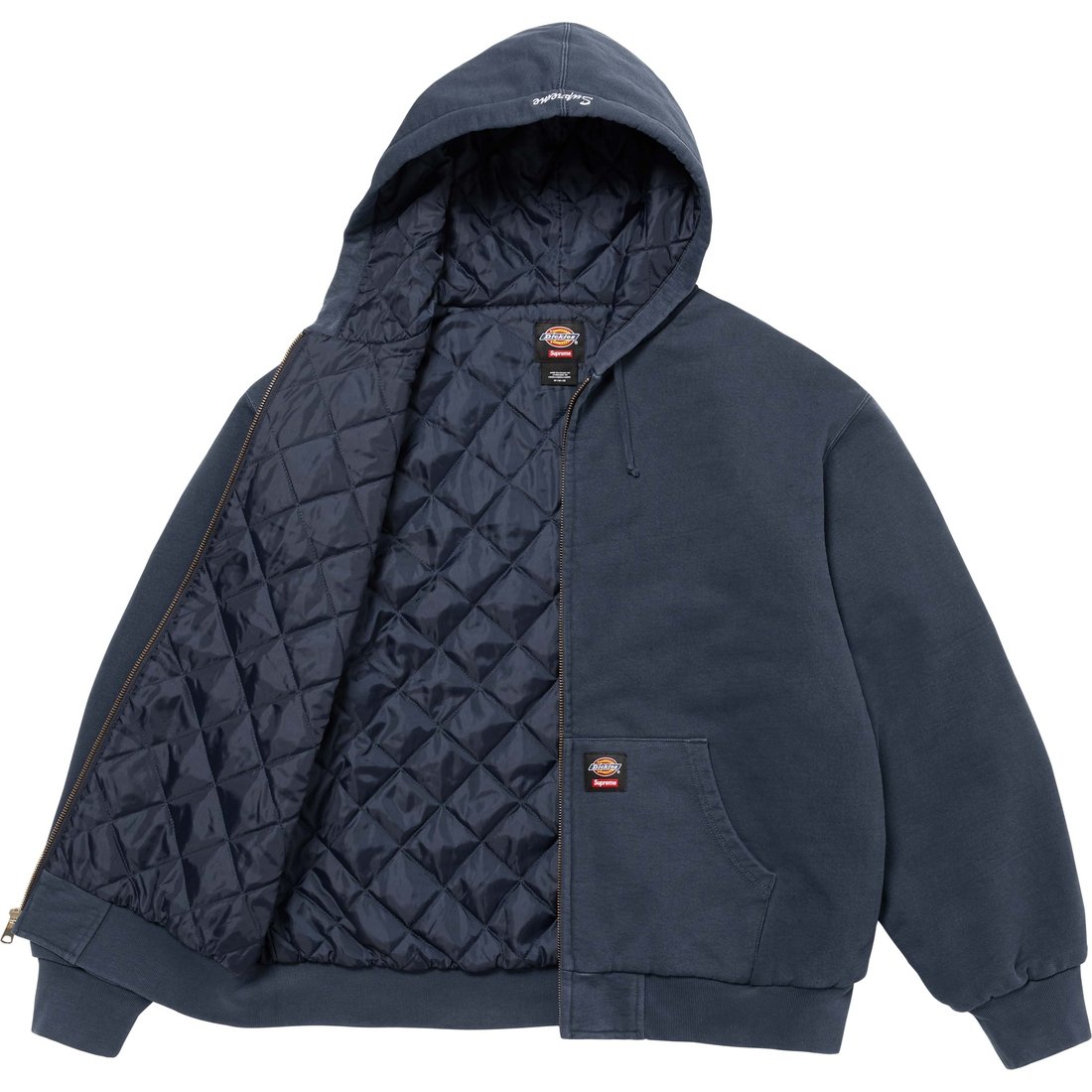 Supreme Supreme Dickies Quilted Lined Zip Up Hooded Sweatshirt (FW24) - Navy - $148
