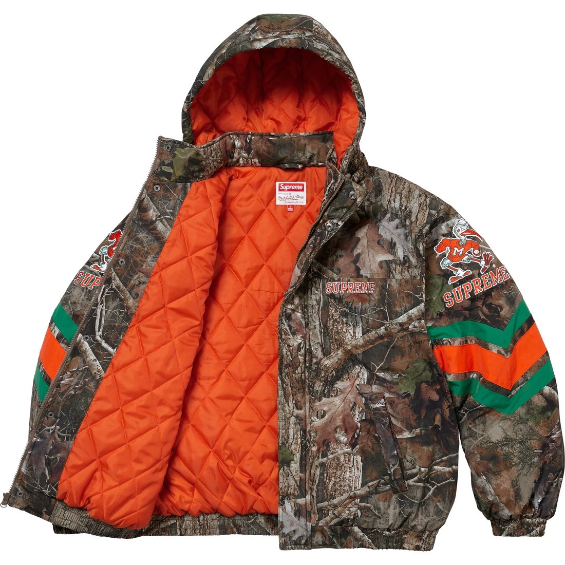 Supreme Supreme Mitchell & Ness NCAA Hooded Stadium Jacket (FW24) - TrueTimber® Kanati Camo - $368