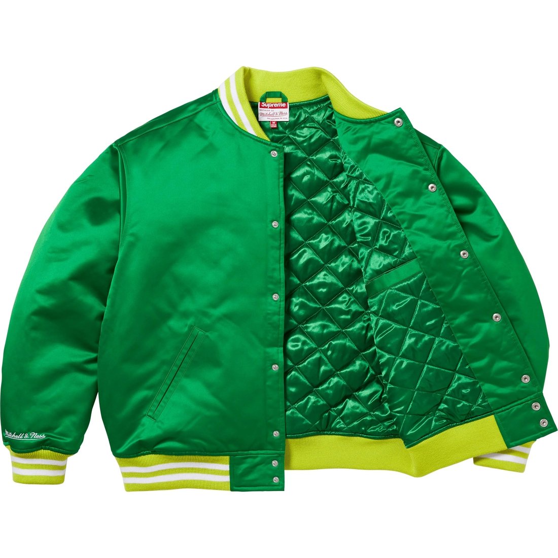 Supreme Supreme Mitchell & Ness Satin Varsity Jacket (FW24) - Green - $248