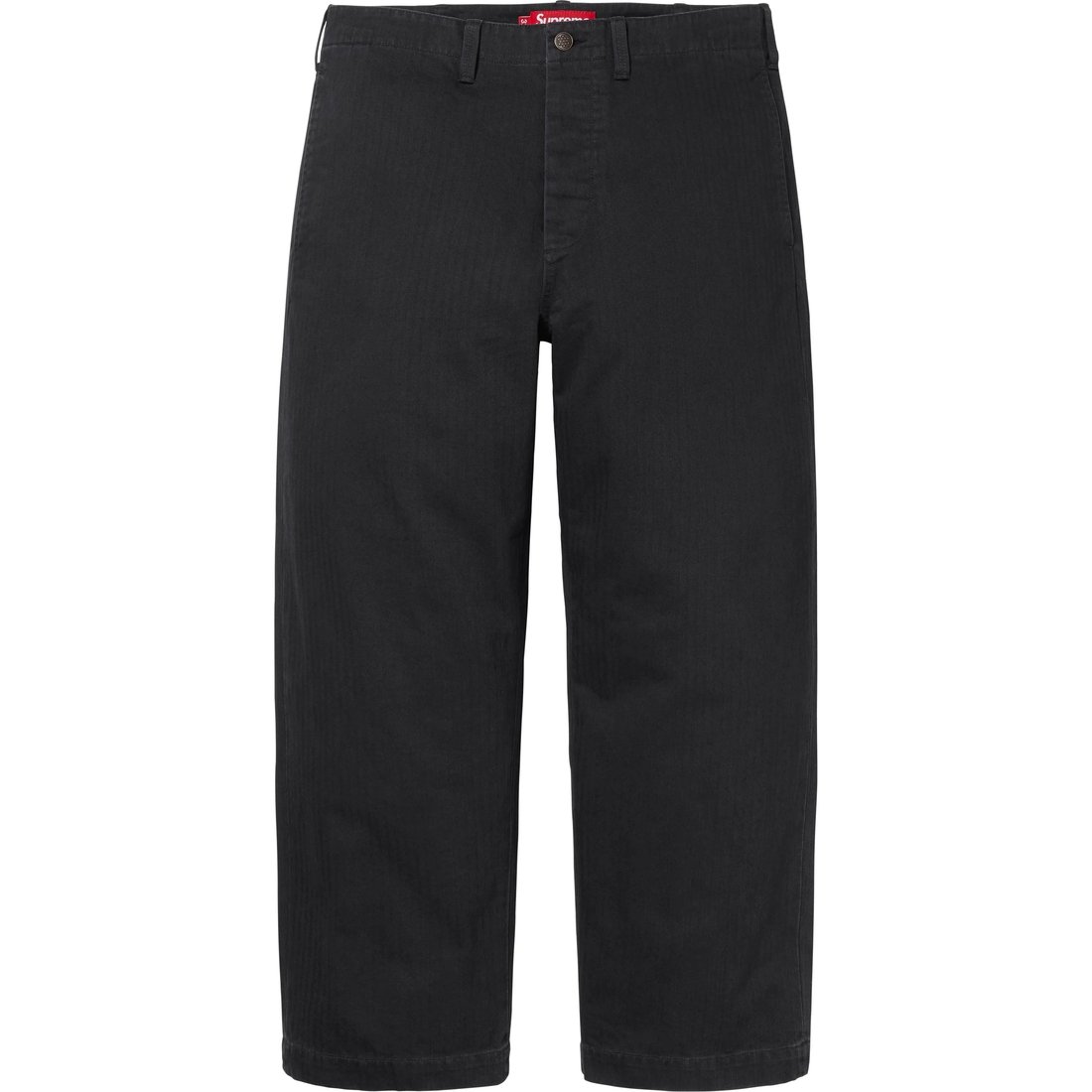 Supreme Washed Herringbone Chino Pant (FW24) - Black - $158