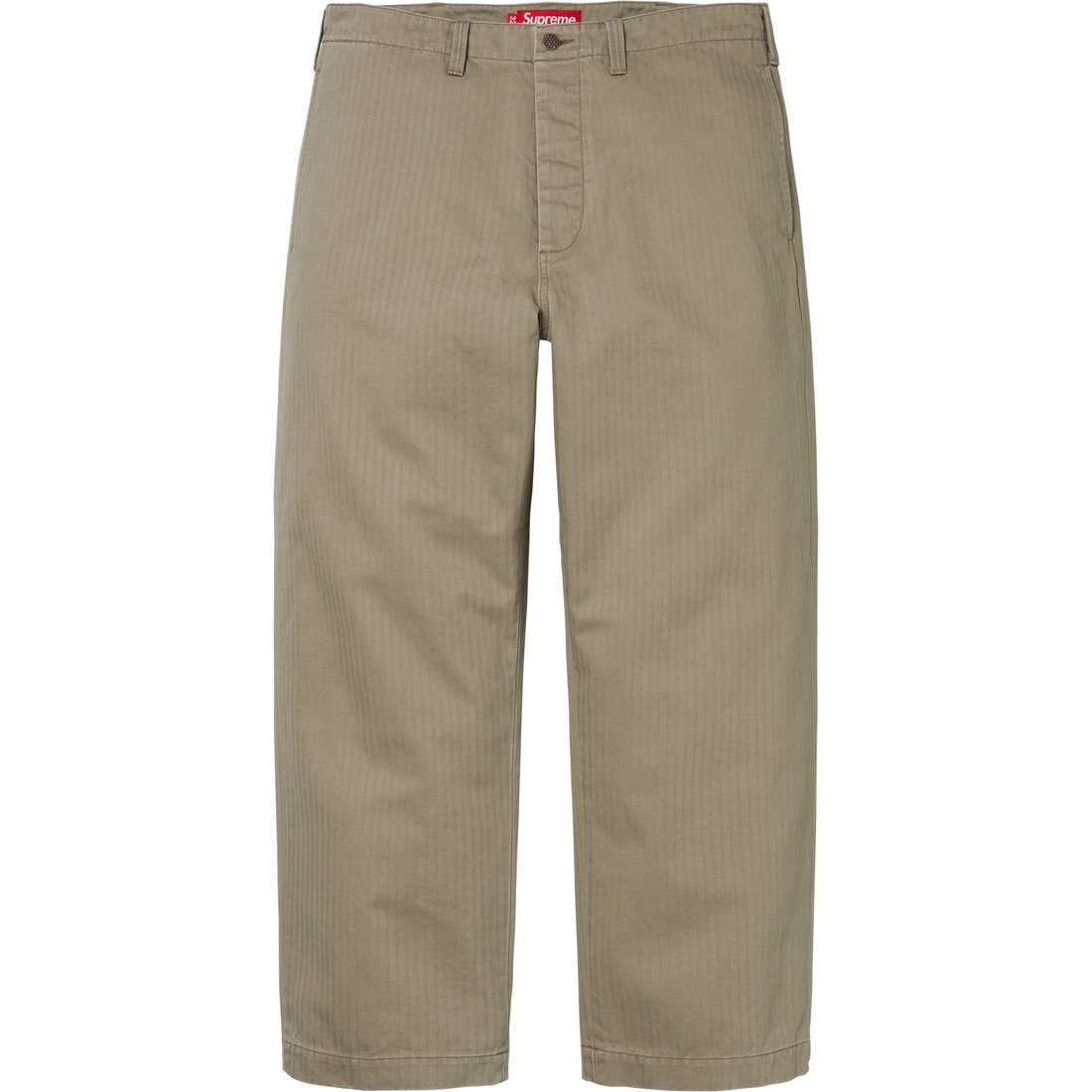 Supreme Washed Herringbone Chino Pant (FW24) - Olive - $158