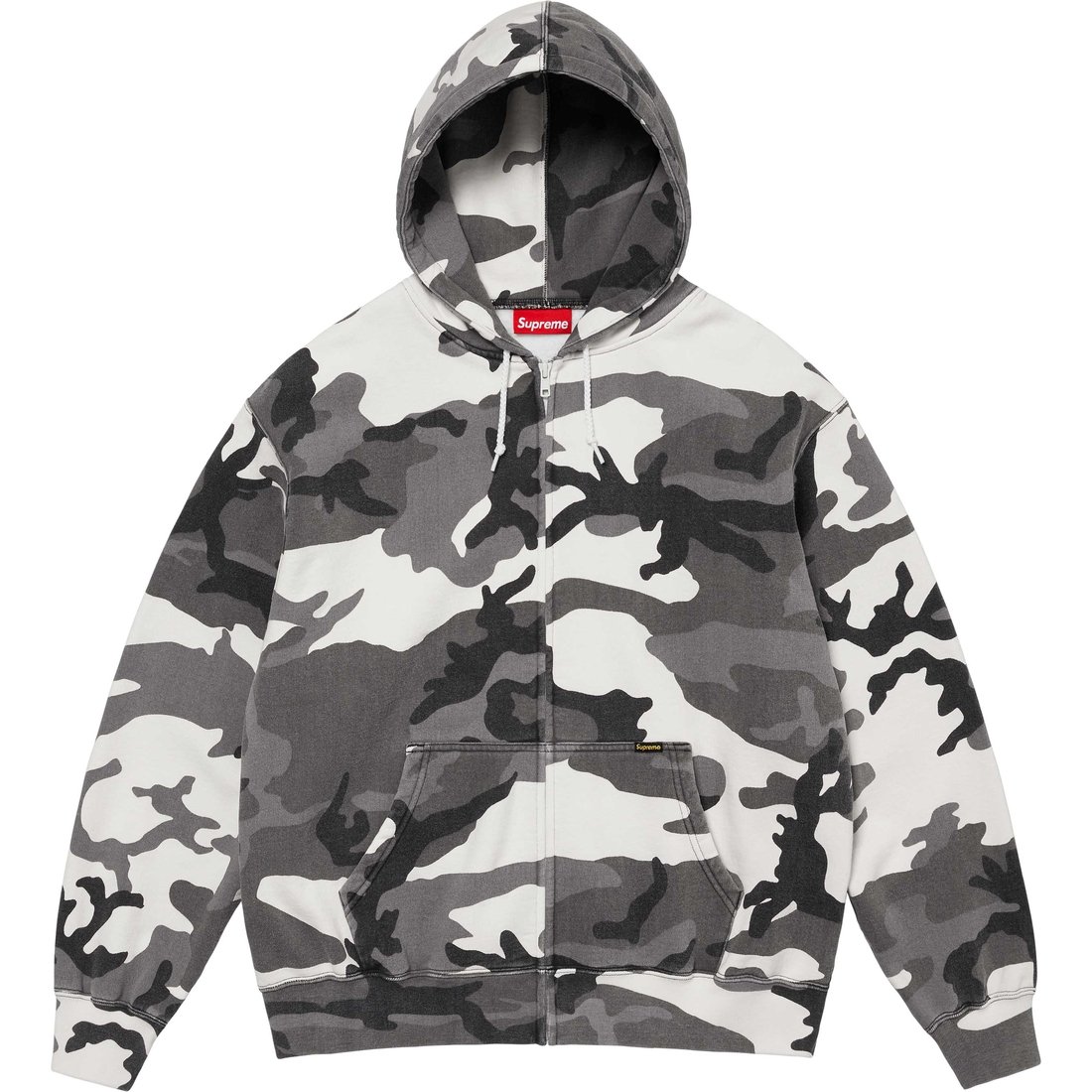 Supreme Work Zip Up Hooded Sweatshirt (FW24) - Snow Camo - $138