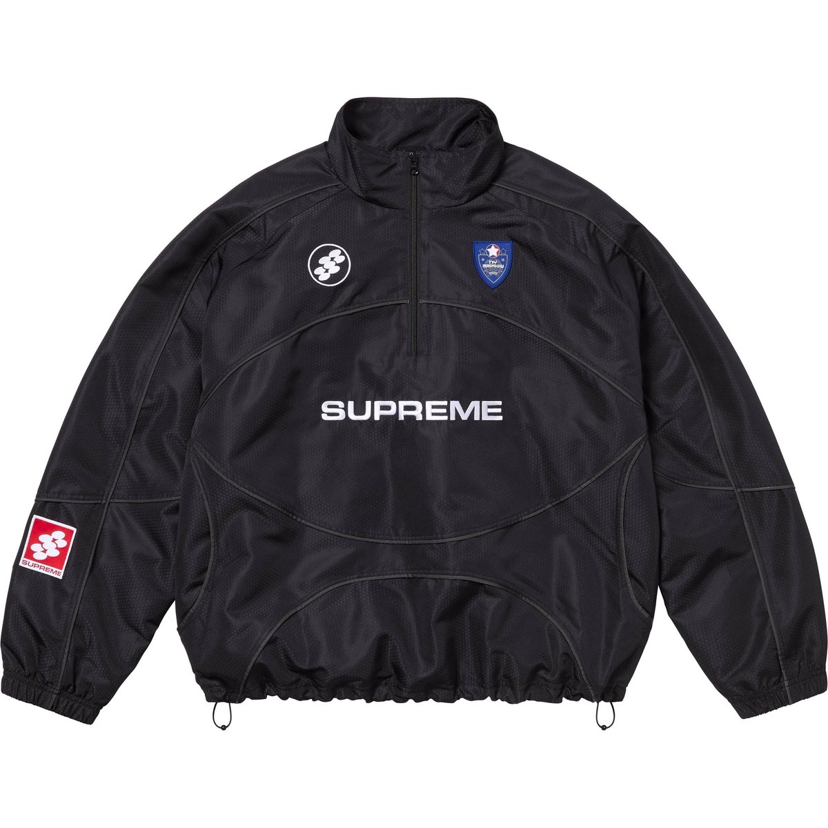 Supreme Reflective Piping Pullover (FW24) - Black - $178
