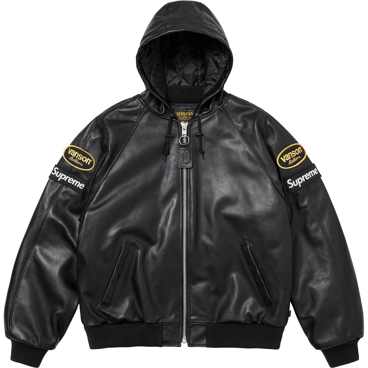 Supreme Supreme Vanson Leathers Hooded Work Jacket (FW24) - Black - $1198