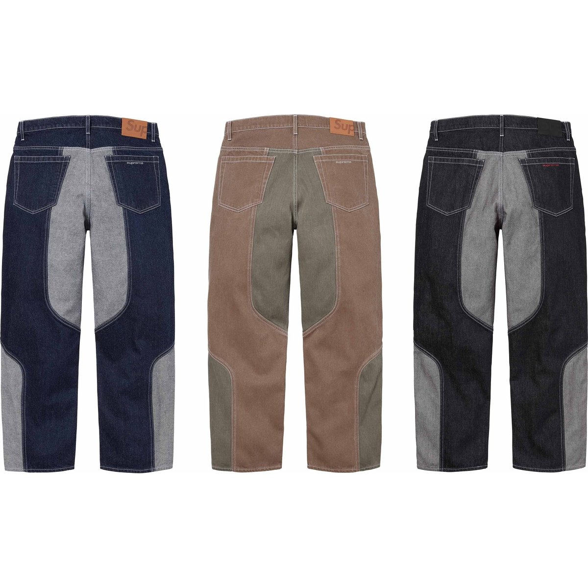 Supreme 2-Tone Paneled Baggy Jean (FW24) - Group shots - $188