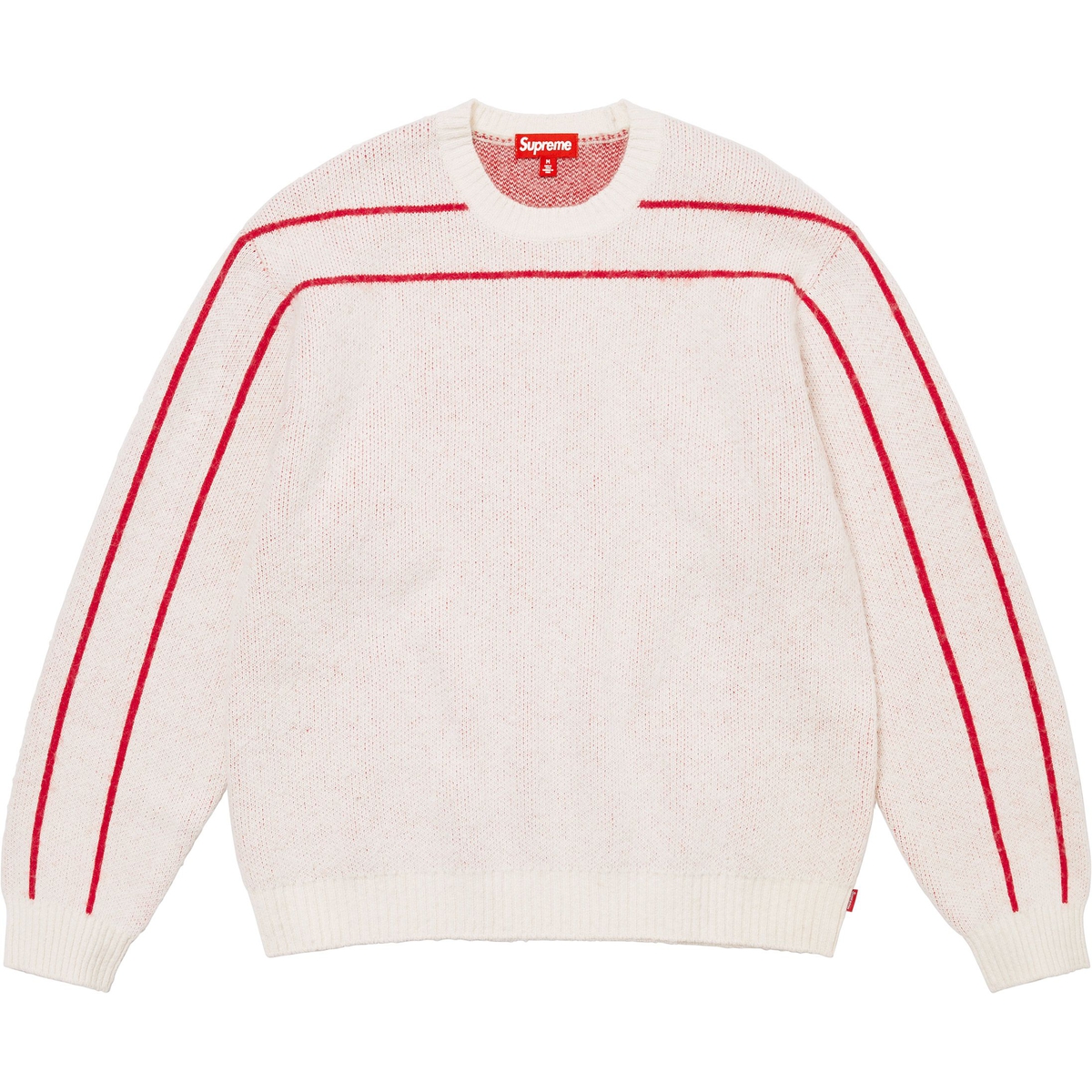 Supreme Back Stripe Sweater (FW24) - Stone - $158