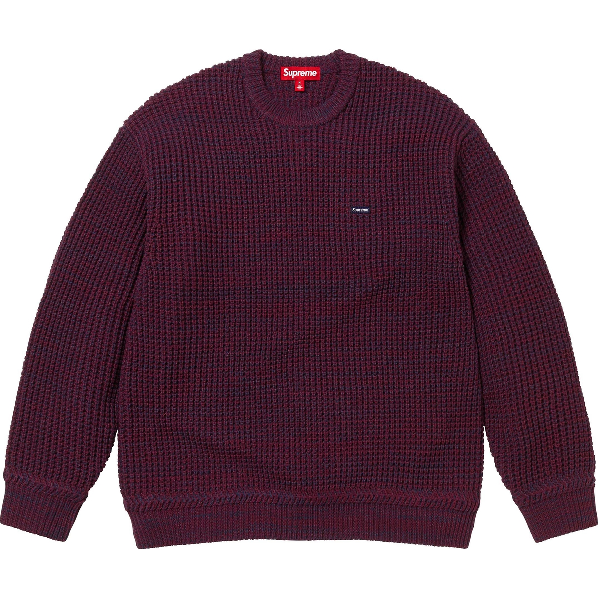 Supreme Waffle Small Box Sweater (FW24) - Burgundy Mélange - $148