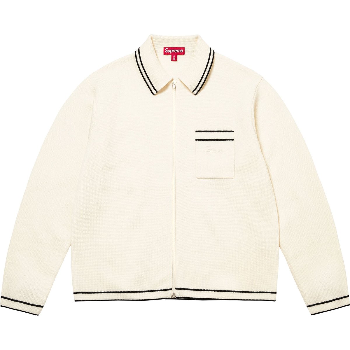 Supreme Zip Up Polo Sweater (FW24) - White - $178