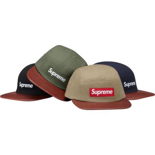 Supreme Herringbone Leather Camp Cap for spring summer 12 season