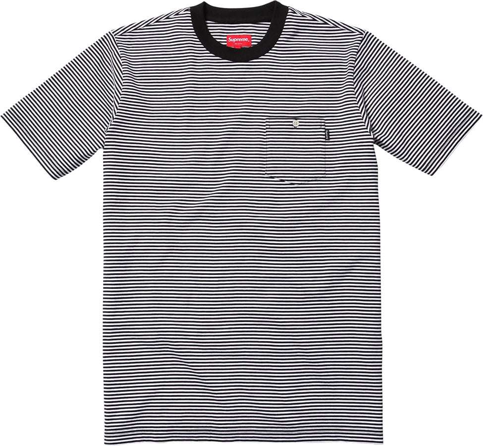 supreme striped pocket tee