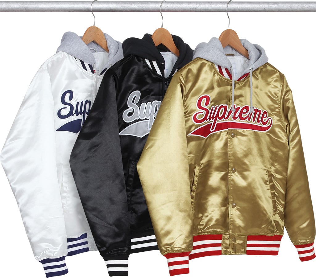 Hooded Satin Varsity Jacket - spring summer 2014 - Supreme