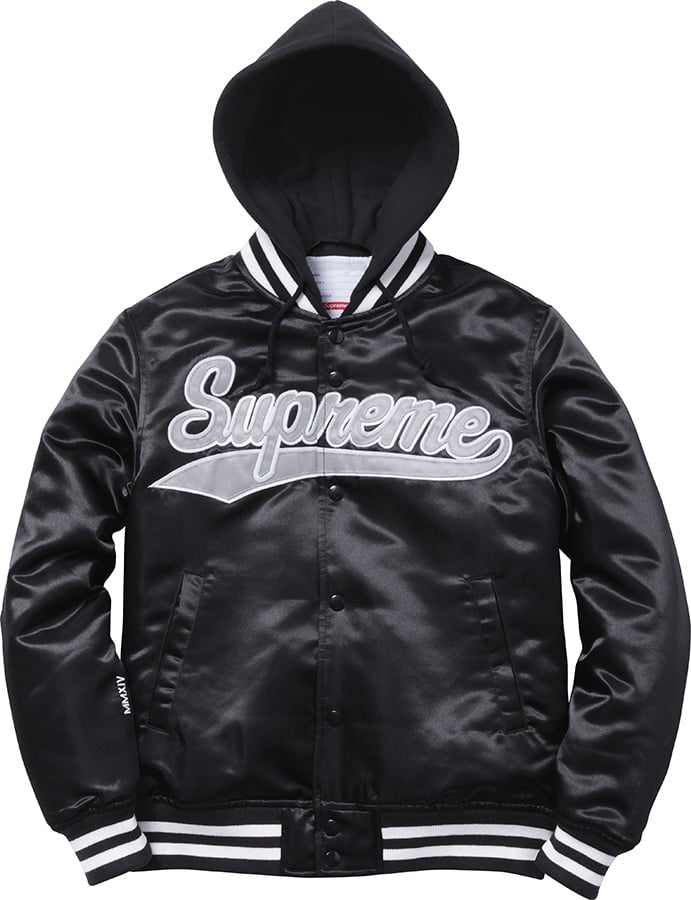 Hooded Satin Varsity Jacket - spring summer 2014 - Supreme