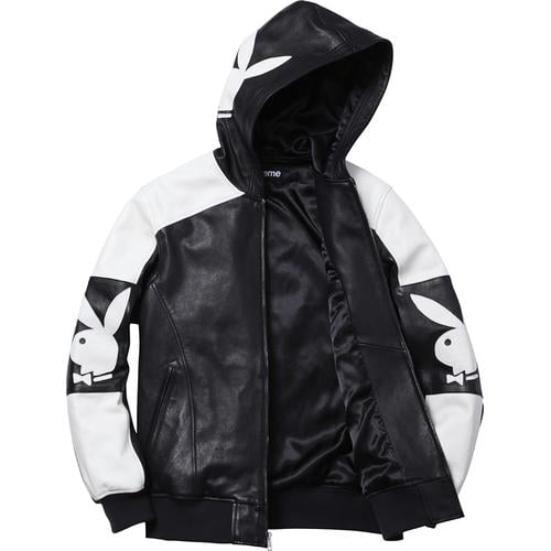 Details on Supreme Playboy Hooded Leather Jacket None from spring summer
                                                    2014