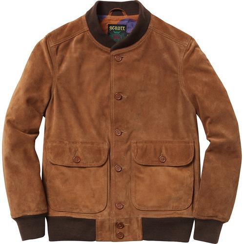 Details on Supreme Schott Suede Bomber Jacket None from spring summer 2014