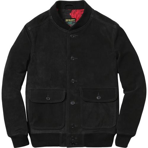 Details on Supreme Schott Suede Bomber Jacket None from spring summer 2014