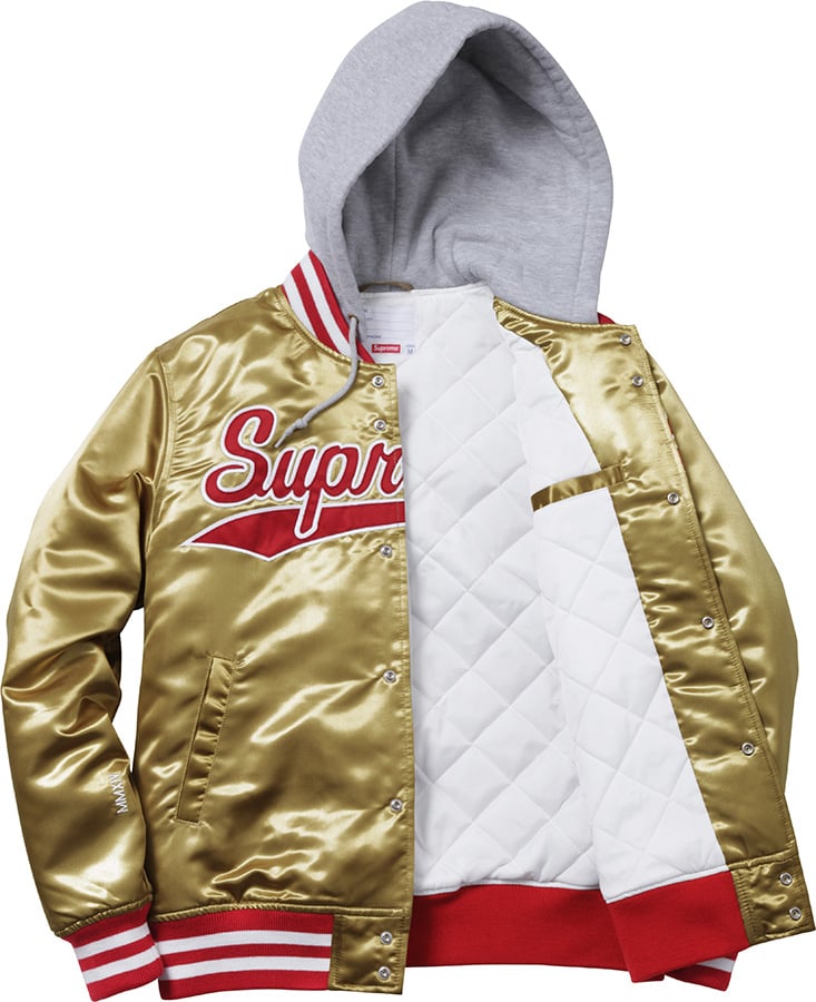 Hooded Satin Varsity Jacket - spring summer 2014 - Supreme