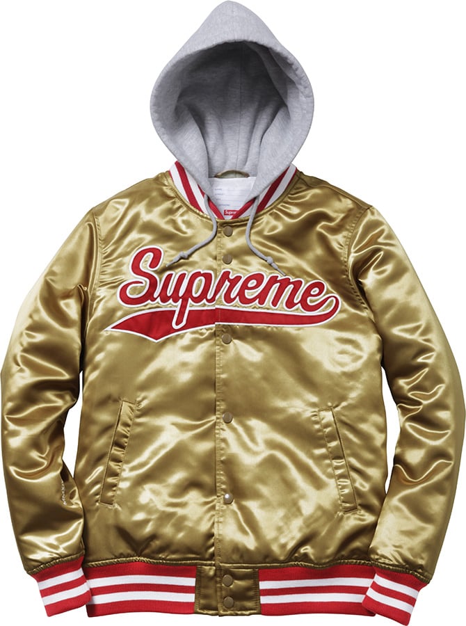 Hooded Satin Varsity Jacket - spring summer 2014 - Supreme