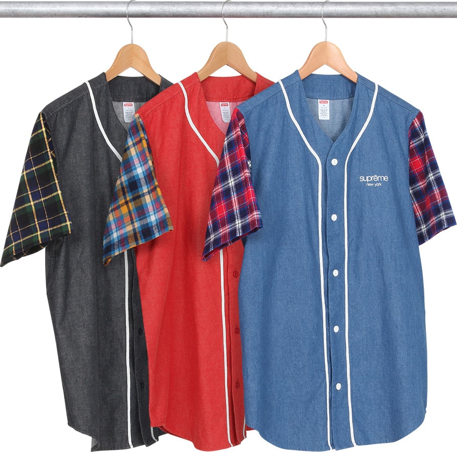 Supreme, Shirts, Supreme Baseball Jersey Denim Flanel 24