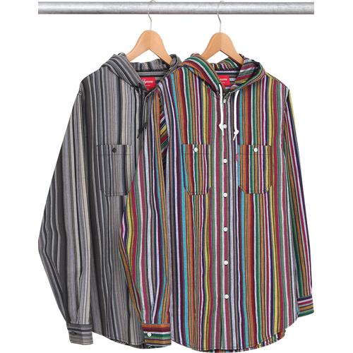 Details on Striped Madras Hooded Shirt from spring summer 2014