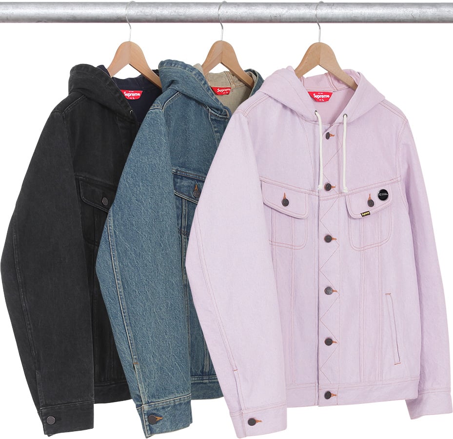 supreme hooded denim jacket