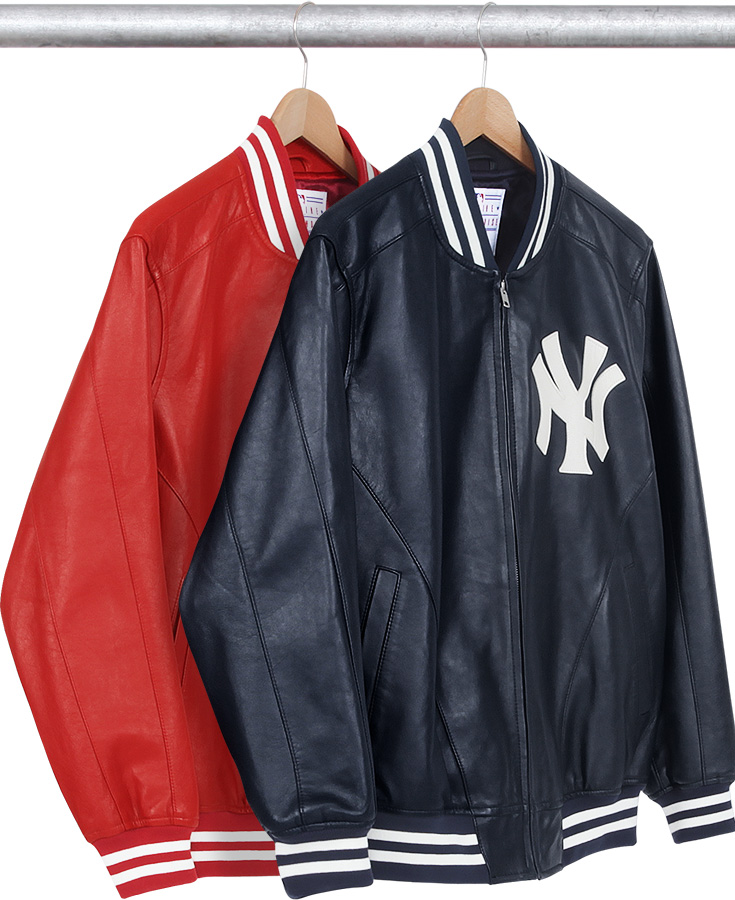 New York Yankees™ '47 Brand Leather Varsity Jacket - spring summer 2015
