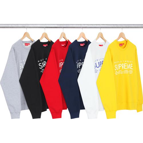 Supreme International Crewneck for spring summer 15 season