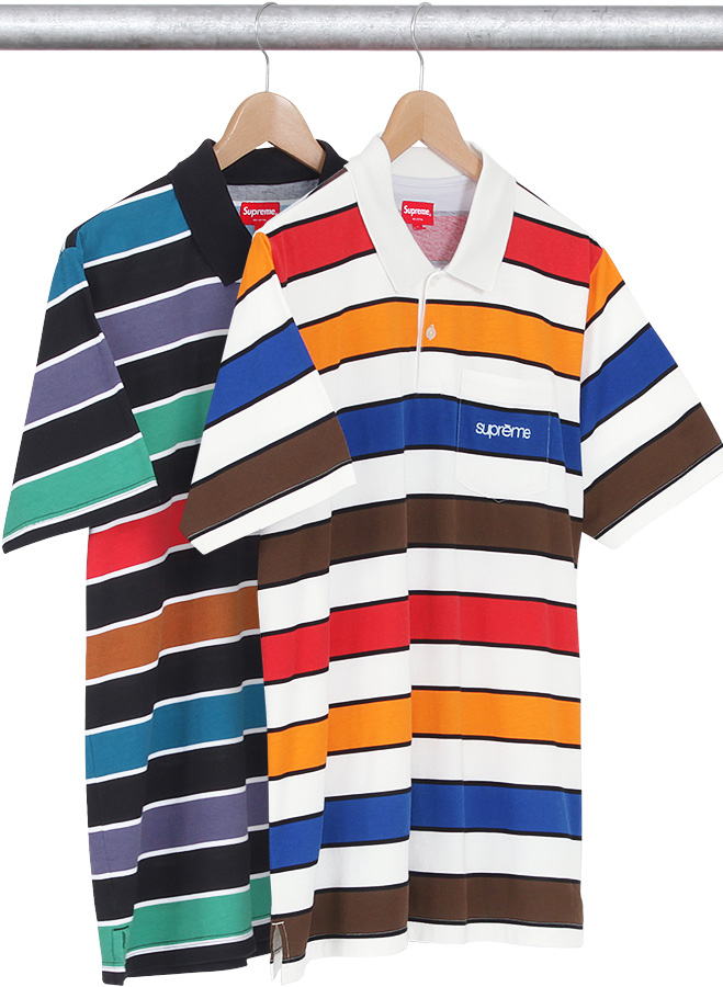 supreme Classic Logo Stripe Polo 19ss M ポロシャツ トップス メンズ 日本正規店