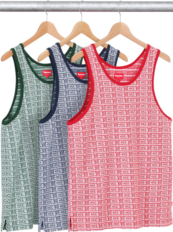 Jacquard Dollar Tank Top - spring summer 2015 - Supreme