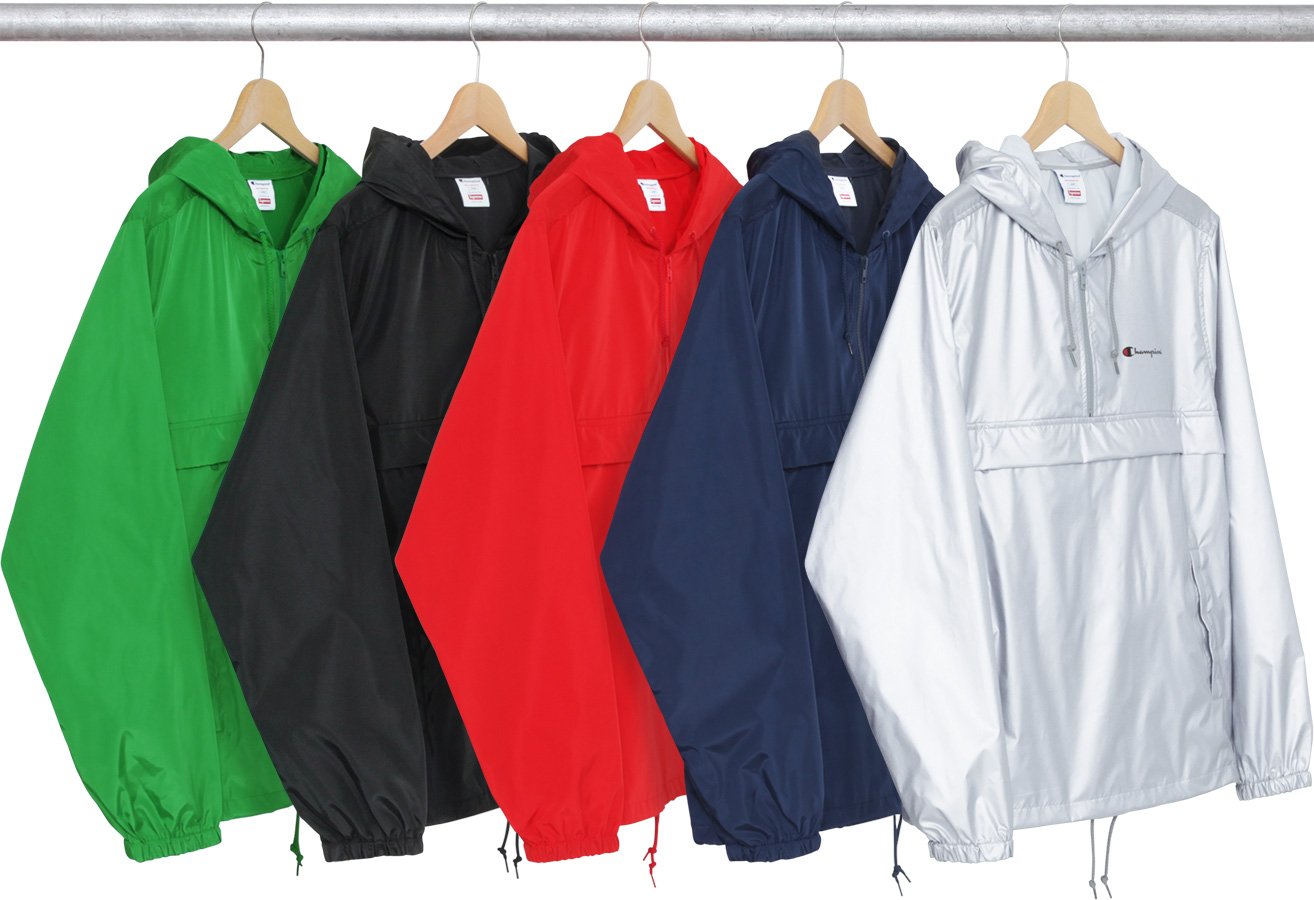 supreme champion half zip windbreaker