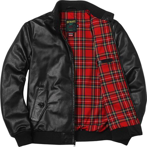 Details on Supreme Schott Leather Harrington Jacket None from spring summer 2016