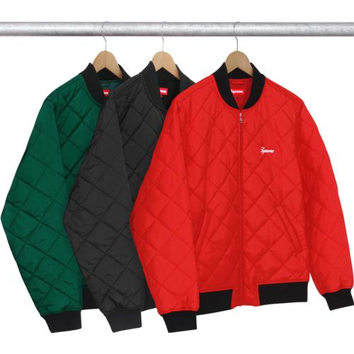 Supreme Sequin Patch Quilted Bomber for spring summer 16 season