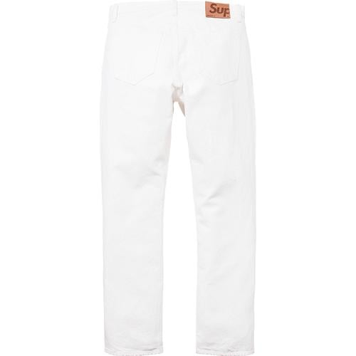 Supreme White Slim Jean for spring summer 16 season