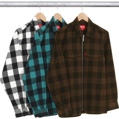 Details on Buffalo Plaid Flannel Zip Shirt from spring summer 2016