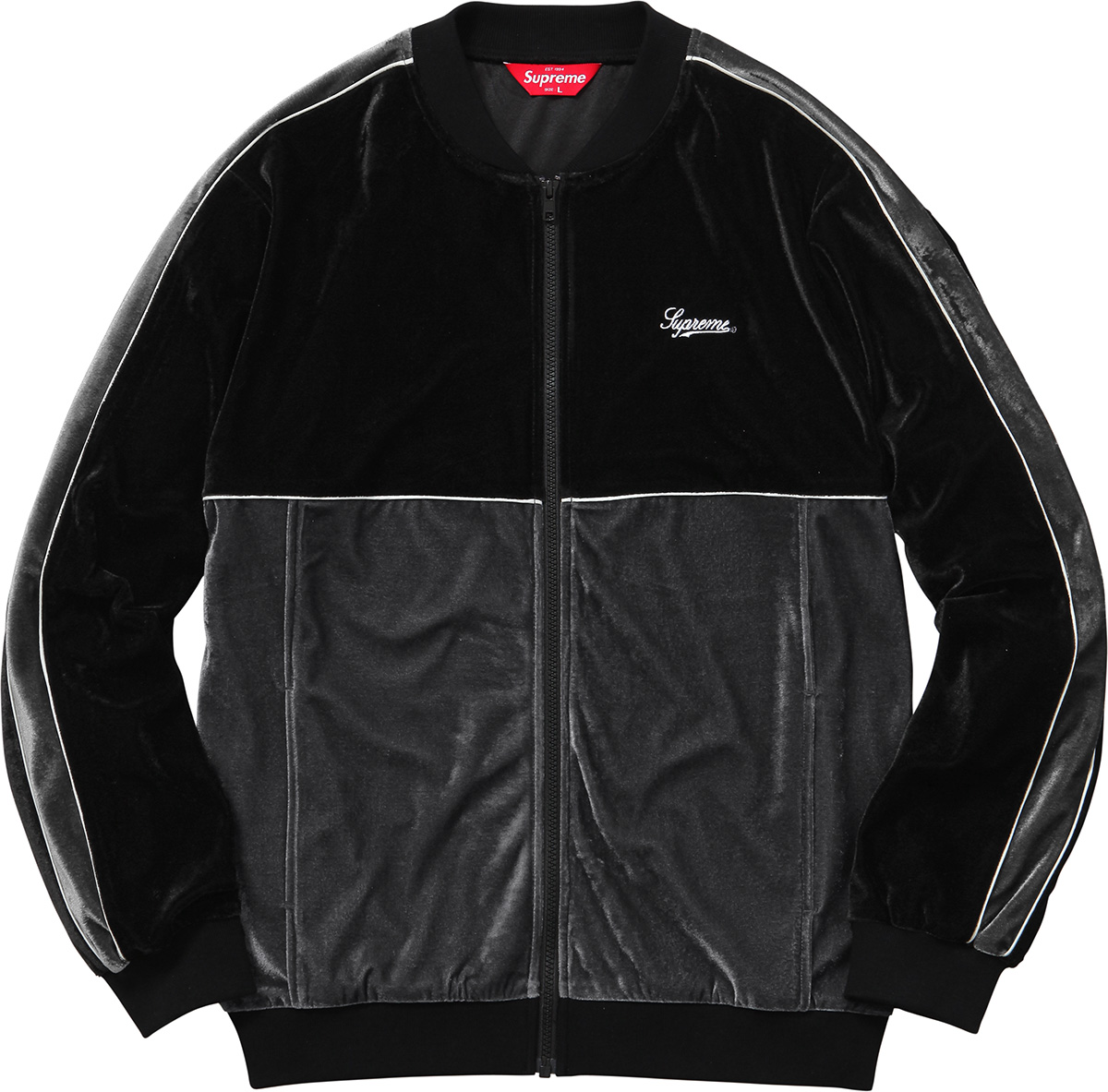 2-Tone Velour Zip Up Sweat - spring summer 2016 - Supreme