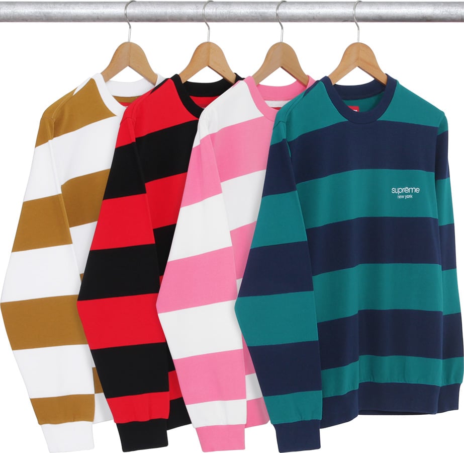 Striped Pique Crewneck - spring summer 2016 - Supreme