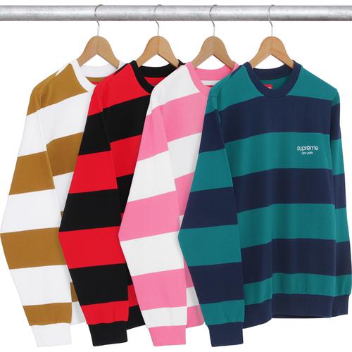 Supreme Striped Pique Crewneck for spring summer 16 season