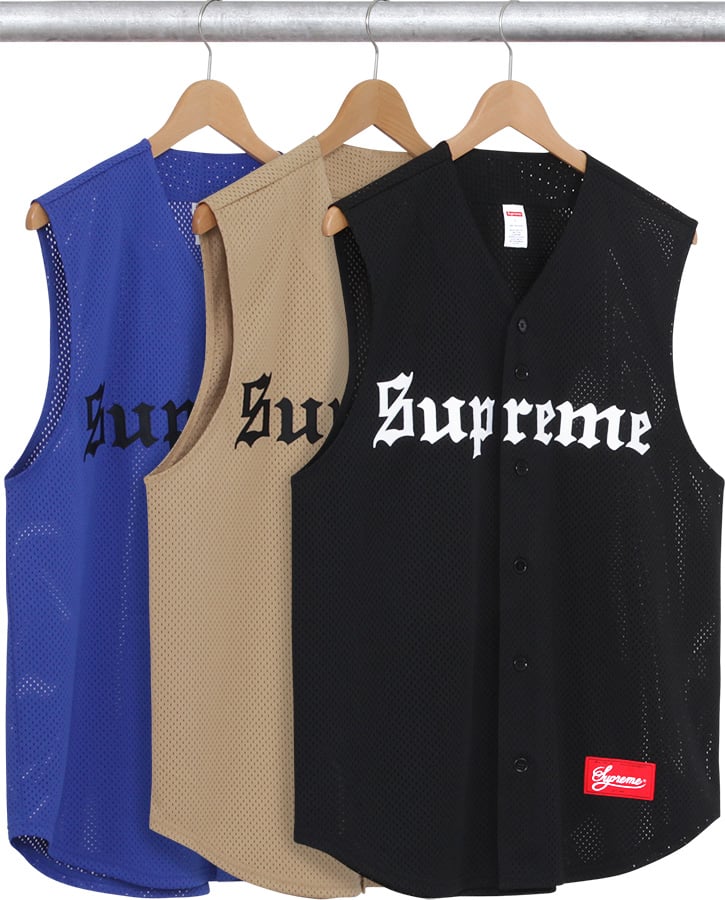 supreme sleeveless baseball jersey