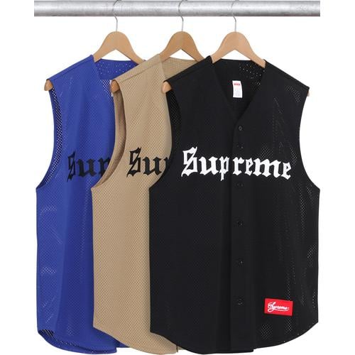 Supreme Sleeveless Baseball Jersey for spring summer 16 season