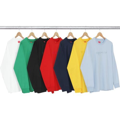 Tonal Embroidered L S Tee - spring summer 2016 - Supreme